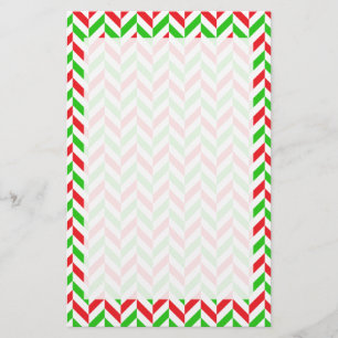 Rood en groen herringbone Pattern Kerstmis Briefpapier