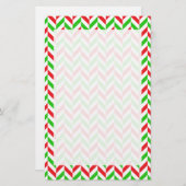 Rood en groen herringbone Pattern Kerstmis Briefpapier (Voorkant / Achterkant)
