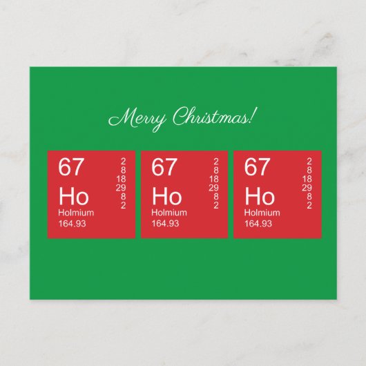  Rood en Groen Ho Ho Periodieke Tabel Briefkaart (Voorkant)