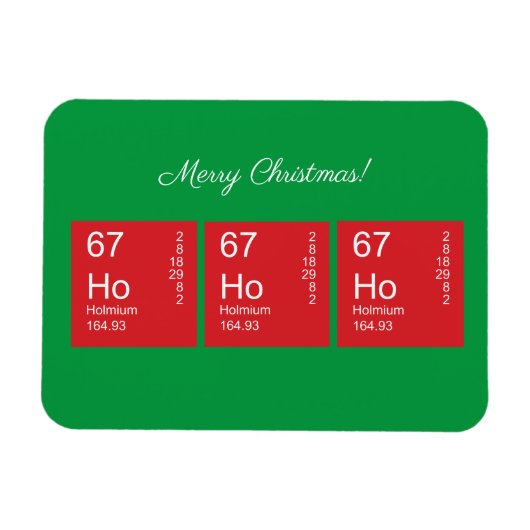 Rood en groen Ho Ho Periodieke Tabel Magneet (Horizontaal)