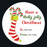 Rood en Groen Holly Jolly Christmas Gift Label<br><div class="desc">Rood en Groen Holly Jolly Christmas Gift Label Sticker</div>