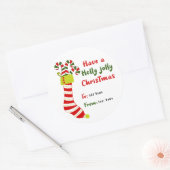 Rood en Groen Holly Jolly Christmas Gift Label (Envelop)