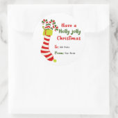 Rood en Groen Holly Jolly Christmas Gift Label (Tas)