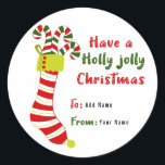 Rood en Groen Holly Jolly Christmas Gift Label<br><div class="desc">Rood en Groen Holly Jolly Christmas Gift Label Sticker</div>
