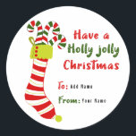 Rood en Groen Holly Jolly Christmas Gift Label<br><div class="desc">Rood en Groen Holly Jolly Christmas Gift Label Sticker</div>