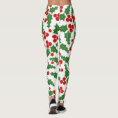 Rood en groen holly met kerst leggings (Achterkant)