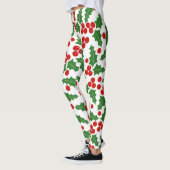 Rood en groen holly met kerst leggings (Links)