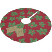 Rood- en Groen Holly Monogram kerstboomrokken Kerstboom Rok (Gekanteld)