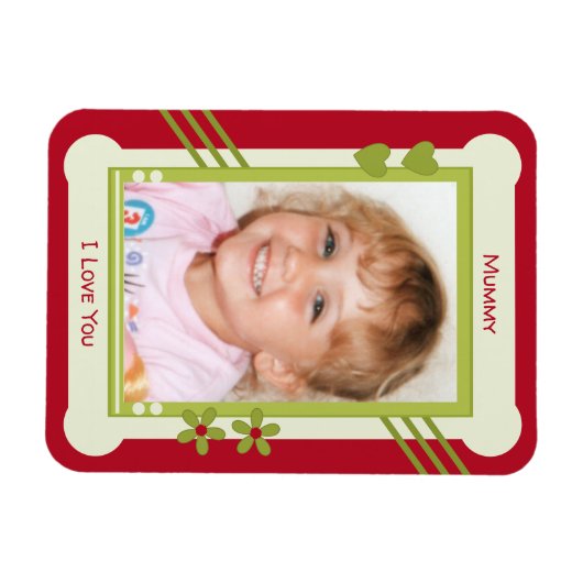 Rood en groen hou van je mama foto magneet (Horizontaal)