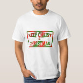 Rood en groen houden Christus in kerstShirten T-shirt (Voorkant)