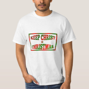Rood en groen houden Christus in kerstShirten T-shirt