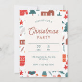 Rood en groen illustratief Kerstfeest Kaart (Voorkant)