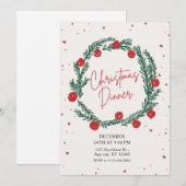 Rood en Groen Illustratief Kerstfeestje Feestdagenkaart (Voorkant / Achterkant)