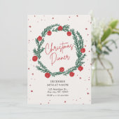 Rood en Groen Illustratief Kerstfeestje Feestdagenkaart (Staand voorkant)