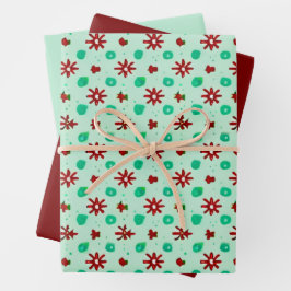  rood en groen inpakpapier vel