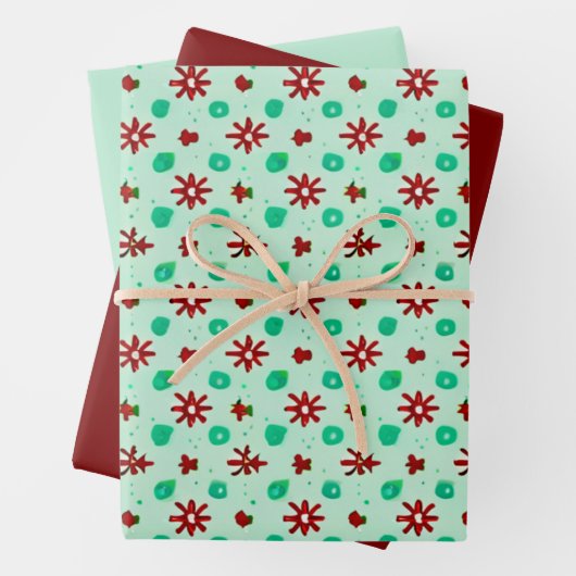  rood en groen inpakpapier vel (In situ)