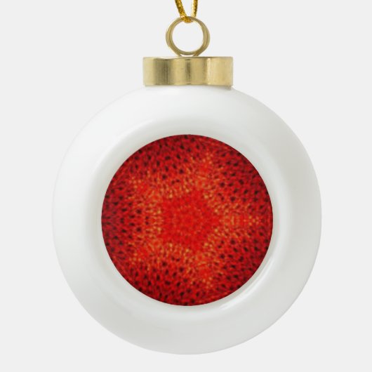 ROOD EN GROEN KERAMISCHE BAL ORNAMENT (Voorkant)