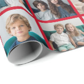 Rood en groen kerst 8 Fotocollage Cadeaupapier (Rol Hoek)