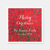 Rood en groen kerst, naam, partijpapier servet (Voorkant)