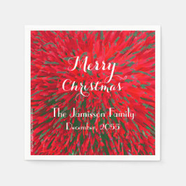 Rood en groen kerst, naam, partijpapier servet
