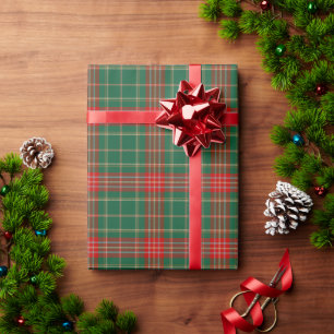 Rood en groen Kerst plaid Cadeaupapier
