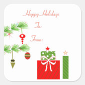 Rood en Groen Kerst sticker (Voorkant)