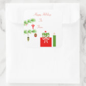 Rood en Groen Kerst sticker (Tas)