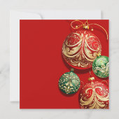 Rood en Groen Kerst Vakantie Ornament Party Kaart (Achterkant)