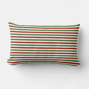 Rood en groen kerstblad met streep kussen