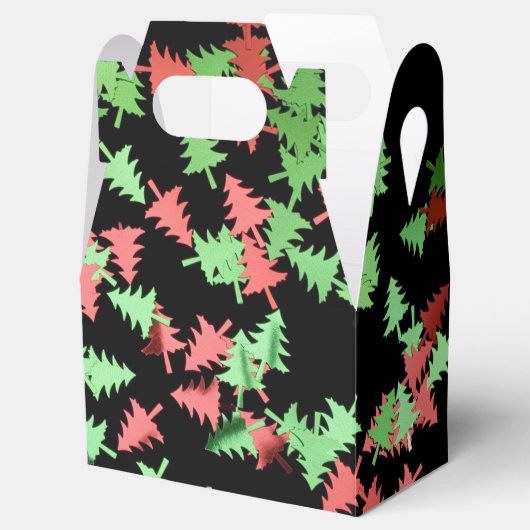 Rood en groen kerstbomen Pattern Favor Box Bedankdoosjes (Geopend)