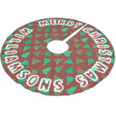 Rood en groen kerstboom patroon | familienaam kerstboom rok (Gekanteld)