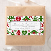 Rood en groen kerstboomgaardebrood - Patroon Etiket (Insitu)