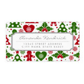 Rood en groen kerstboomgaardebrood - Patroon Etiket (Voorkant)