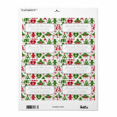 Rood en groen kerstboomgaardebrood - Patroon Etiket (Full Sheet)