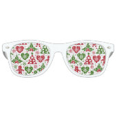 Rood en groen kerstboomgaardebrood - Patroon Retro Zonnebril (Voorkant)
