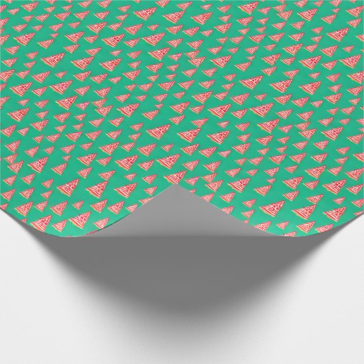 Rood en groen kerstboompapier cadeaupapier (Hoek)