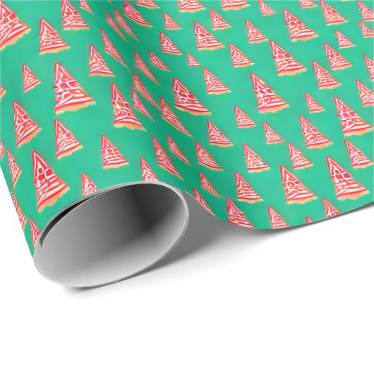 Rood en groen kerstboompapier cadeaupapier (Rol Hoek)