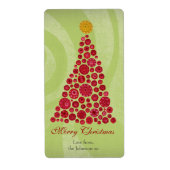 Rood en groen kerstcadeau Cadeau Label Etiket (Voorkant)