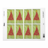 Rood en groen kerstcadeau Cadeau Label Etiket (Full Sheet)