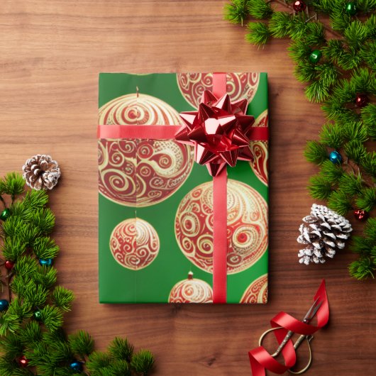 Rood en groen kerstcadeaupapier cadeaupapier (Feestdagen Geschenken)
