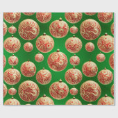Rood en groen kerstcadeaupapier cadeaupapier (Vlak)