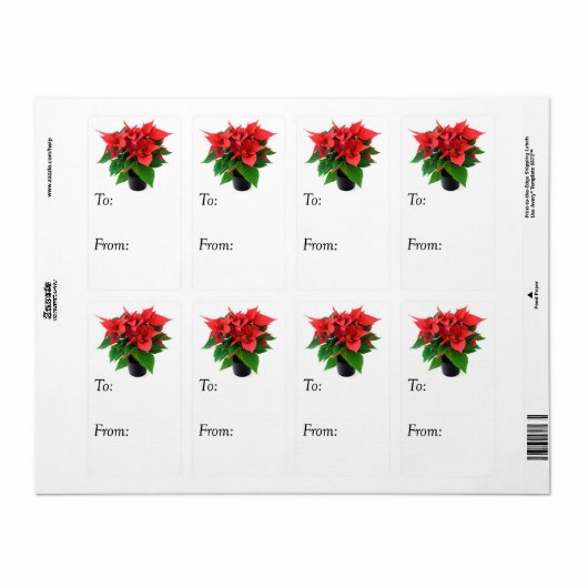 Rood en groen kerstcadeautje Label (Full Sheet)