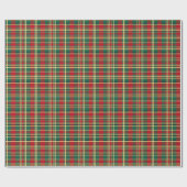 Rood en groen kerstfeest cadeaupapier (Vlak)