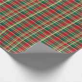 Rood en groen kerstfeest cadeaupapier (Hoek)