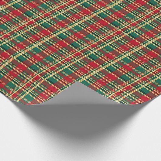 Rood en groen kerstfeest cadeaupapier (Hoek)