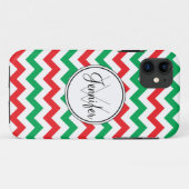 Rood en groen kerstfeest Chevron Monogram iPhone 5 Case-Mate iPhone Case (Achterkant (horizontaal))