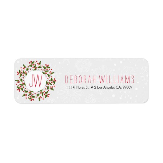 Rood en groen kerstfeest etiket (Voorkant)