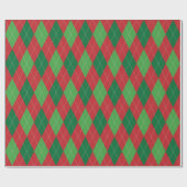 Rood en groen kerstfeest Extra Grote Argyle Cadeaupapier (Vlak)