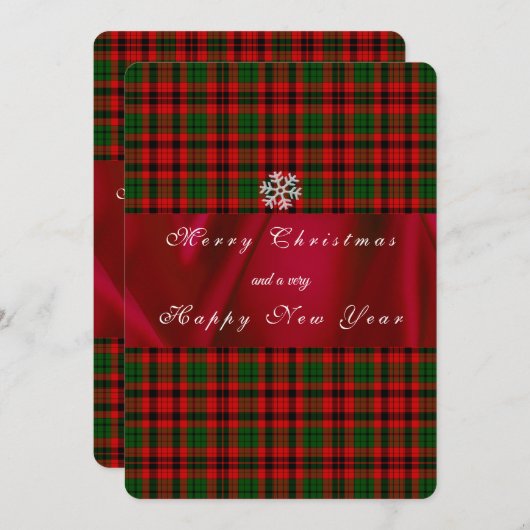 Rood en groen kerstfeest feestdagenkaart (Voorkant / Achterkant)