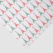 Rood en groen kerstfeest Frans thema Eiffeltorens Tissuepapier (Detail)